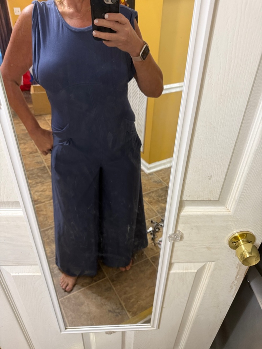 FP Movement by Free People Dusty Blue Sleeveless Wide-Leg Jumpsuit - Picture 7 of 10